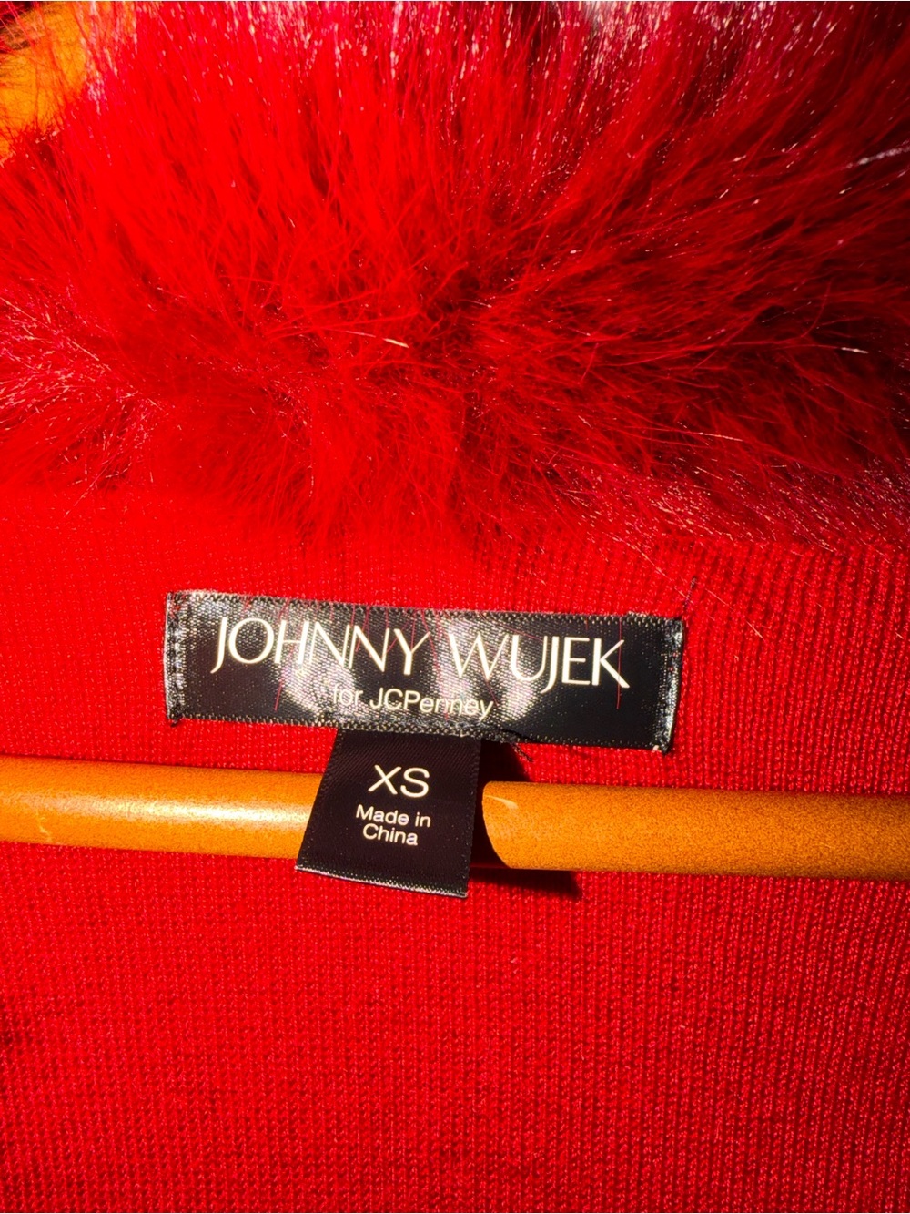 Johnny Wujek Red Faux Fur Trim Bolero - Picture 3 of 3